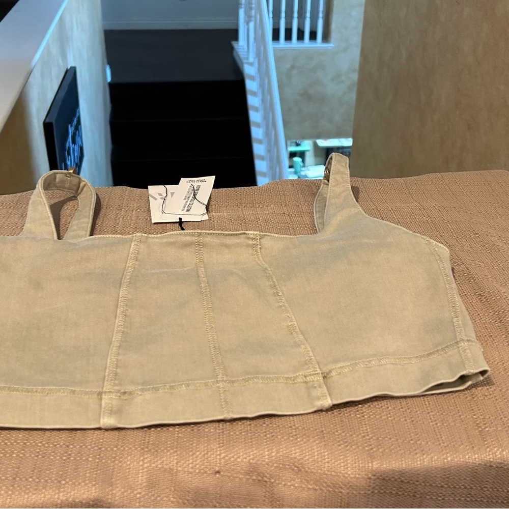 Zara Indio denim short top stretch that fully adapts to your body size Large